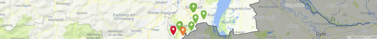Kartenansicht für Apotheken-Notdienste in der Nähe von Draßburg (Mattersburg, Burgenland)